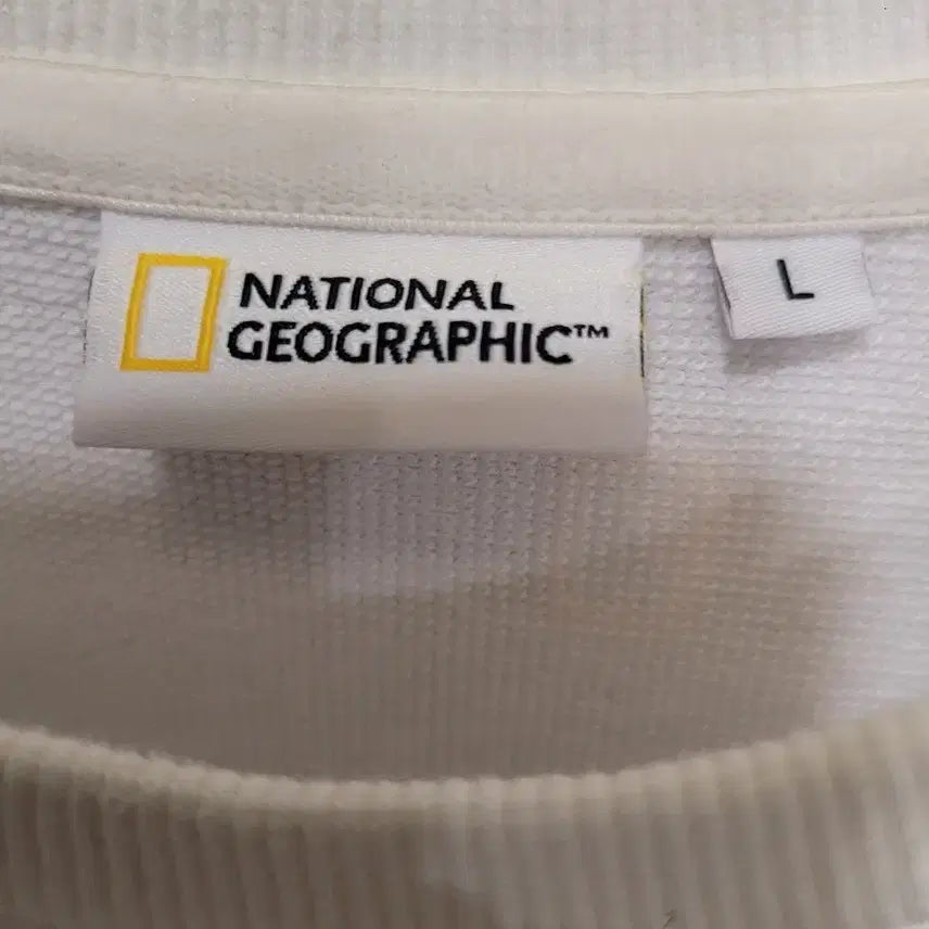 [BUNJANG] National Geographic Whale Print Sweatshirt White / 내셔널지오그래픽 흰색 고래 맨투맨티