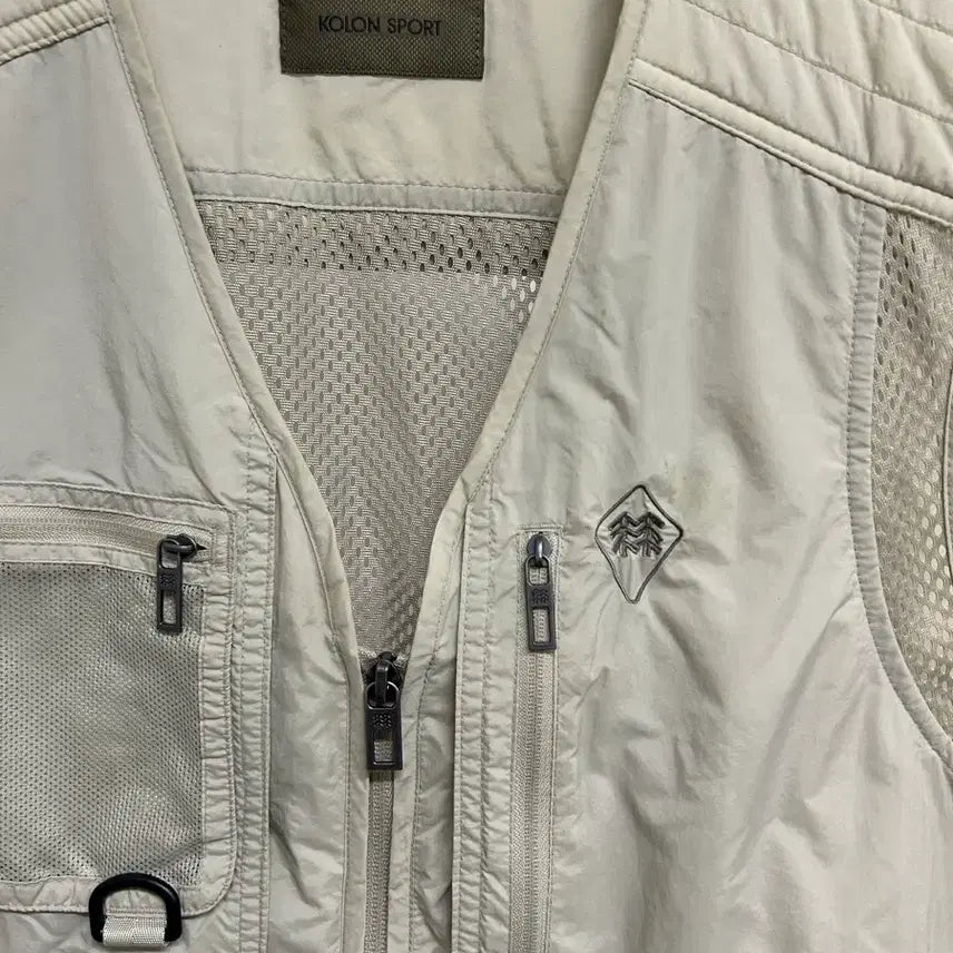 [SOLD OUT] 코오롱스포츠 베이지 메쉬 낚시 조끼 100