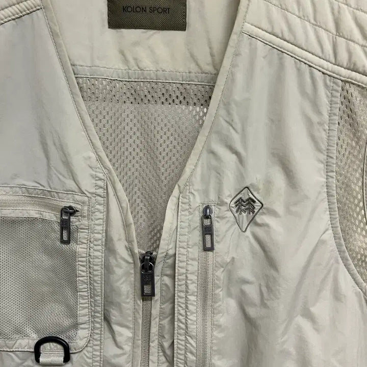 [SOLD OUT] 코오롱스포츠 베이지 메쉬 낚시 조끼 100