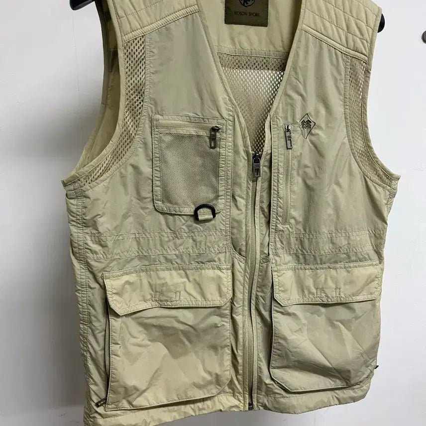 [SOLD OUT] 코오롱스포츠 베이지 메쉬 낚시 조끼 100