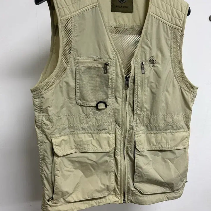 [SOLD OUT] 코오롱스포츠 베이지 메쉬 낚시 조끼 100