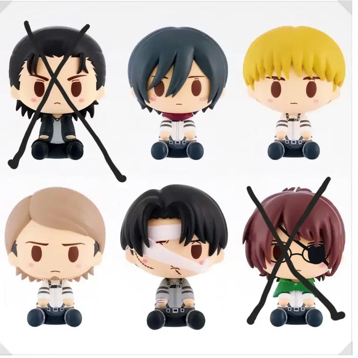 [BUNJANG] Attack on Titan Choco-Noko Ichiban Kuji Figures Bundle Set (4 Figures) / (현물)진격의거인 제일복권 초코노코 4개 비닐 미개봉 일괄 급처