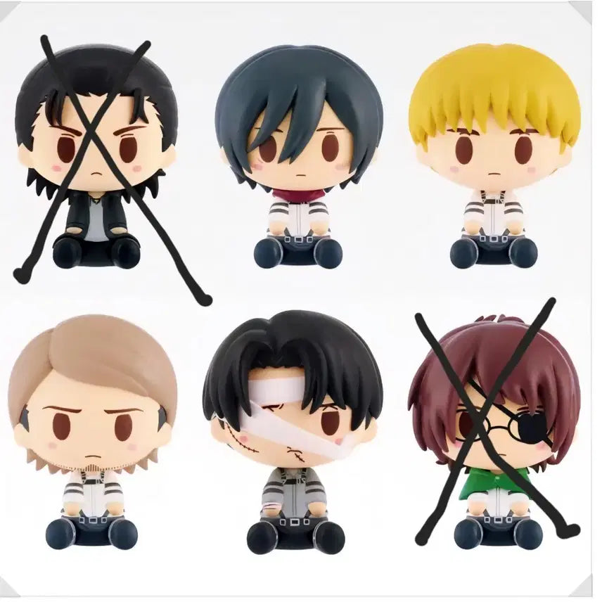 [BUNJANG] Attack on Titan Choco-Noko Ichiban Kuji Figures Bundle Set (4 Figures) / (현물)진격의거인 제일복권 초코노코 4개 비닐 미개봉 일괄 급처