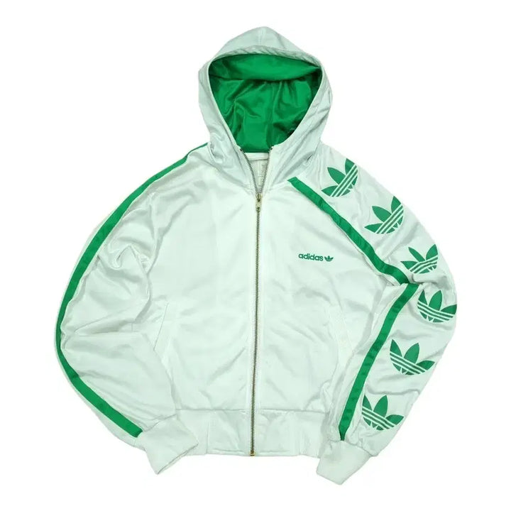 [BUNJANG] Adidas Firebird Side Logo Hooded Zip-Up Jersey Track Jacket / 아디다스 파이어버드 사이드로고 후드집업 져지