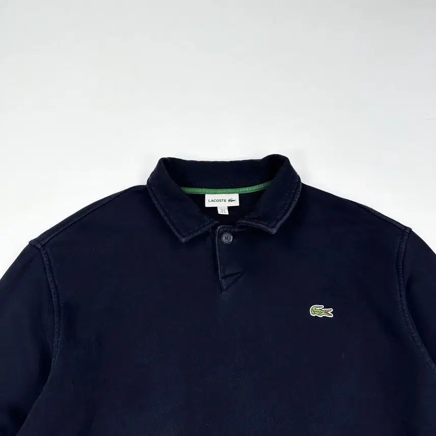 [BUNJANG] Lacoste Crocodile Collar Sweatshirt Navy XXL / 라코스테 크록 네이비 카라 맨투맨 (XXL)