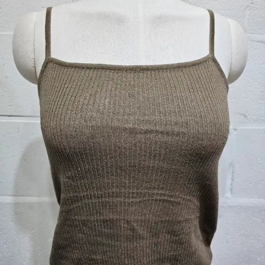 [BUNJANG] Cool Material Knit Crop Tank Top - Deep Brown / 쿨소재 니트 크롭 나시- 진브라운