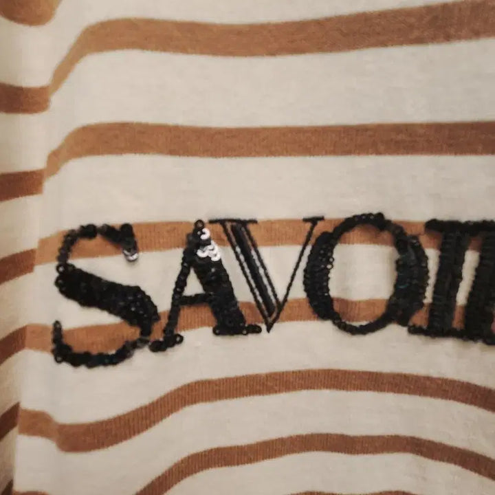[BUNJANG] System Striped Short-Sleeve T-Shirt (Ivory/Brown) / 시스템)예쁜  반팔 티셔츠 55-66