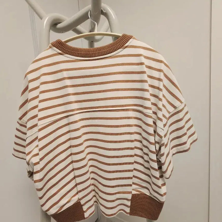 [BUNJANG] System Striped Short-Sleeve T-Shirt (Ivory/Brown) / 시스템)예쁜  반팔 티셔츠 55-66