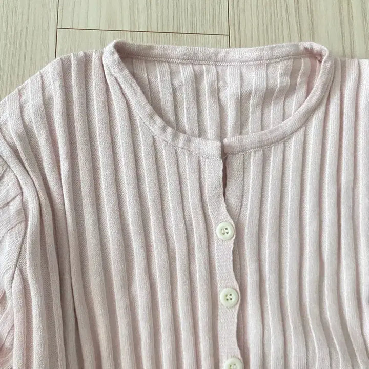 [BUNJANG] Blanche Pink Ribbed Knit Cardigan (Size S) / 블랑쉐 연핑크 골지 니트 가디건 s
