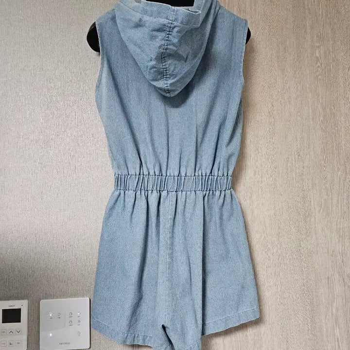 [BUNJANG] Denim Hooded Jumpsuit Summer Shorts / 데님 후드 점프수트 여름점프슈트