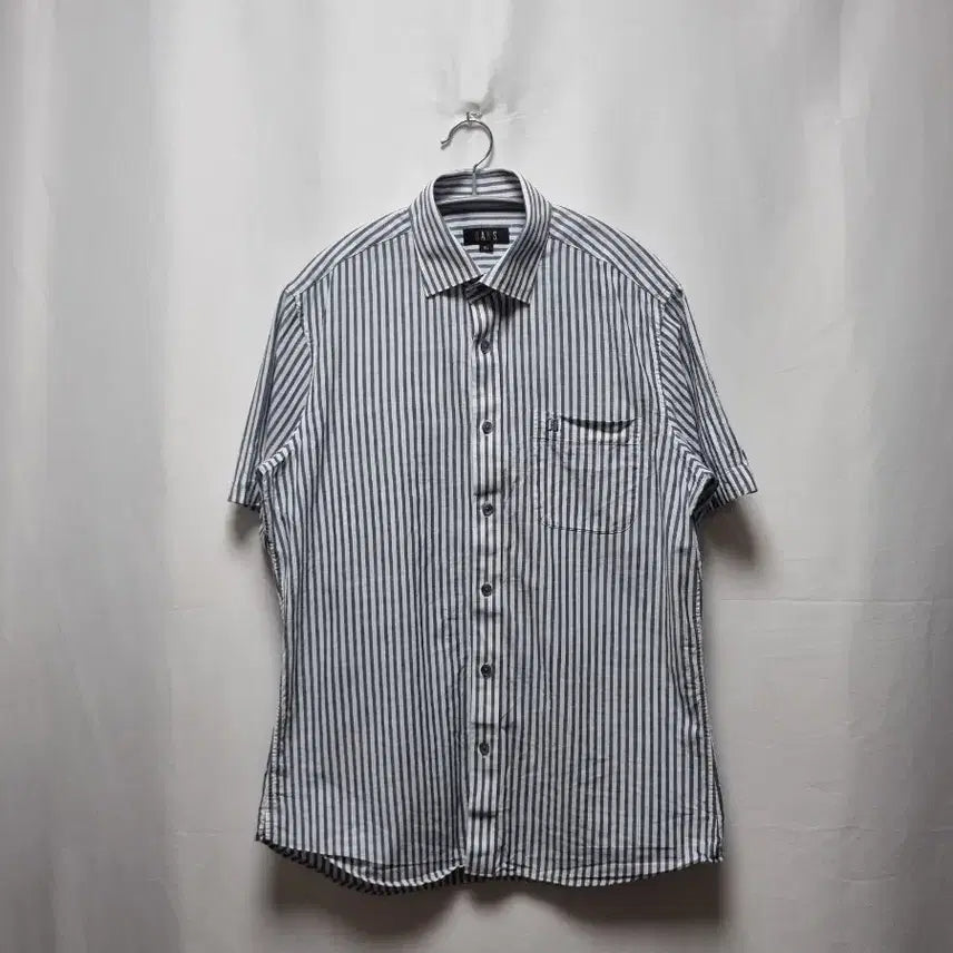 [BUNJANG] Daks Striped Short-Sleeve Shirt / 닥스 스트라이프 반팔 셔츠