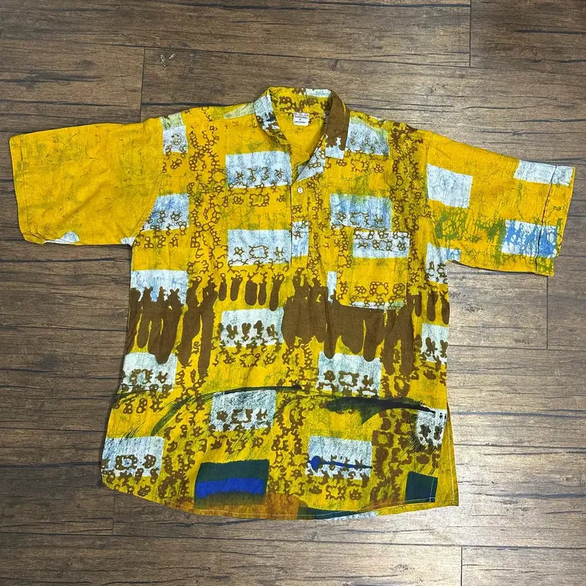 [BUNJANG] African Ethnic Pattern Vintage Shirt XL (New) / 아프리칸 에스닉패턴 빈티지 셔츠 실측 XL 새제품