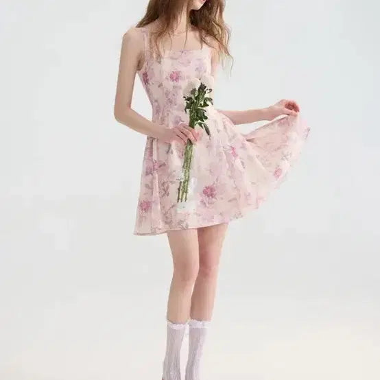 [BUNJANG] Sintden Floral Summer Mini Dress / S사이즈) 신스덴 썸머 플레르 미니원피스 플로럴여름나시원피스 러블리휴양지