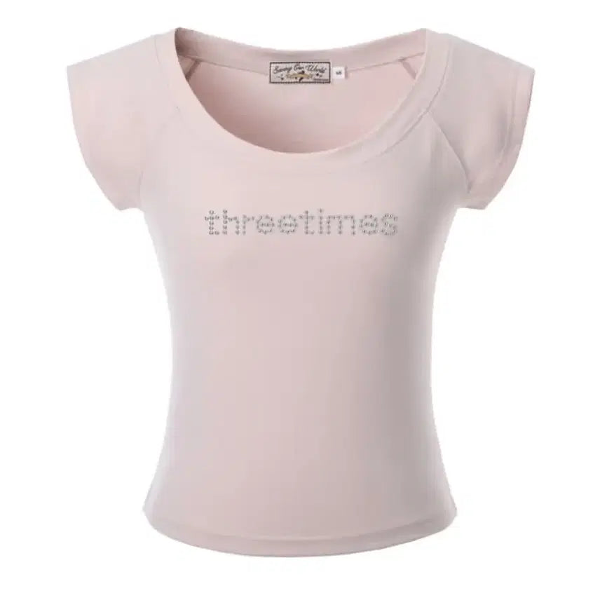 [BUNJANG] Threetimes Bijou Logo T-Shirt Pink M / 쓰리타임즈 threetimes 비쥬 로고티 핑크 M