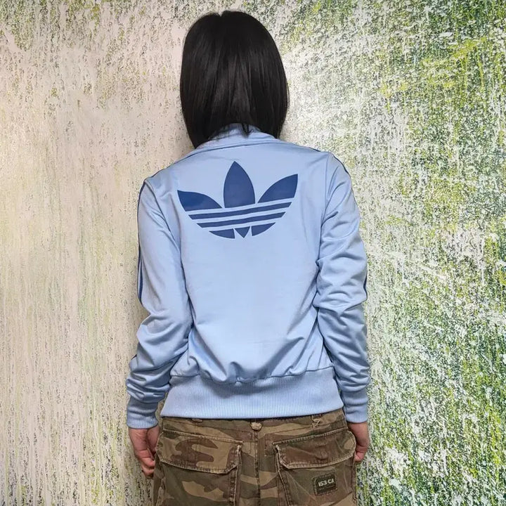 [BUNJANG] Adidas Firebird Big Logo Jersey Sky Blue Size 85 / 아디다스 파이어버드 빅로고 하늘색 스카이블루 져지 85