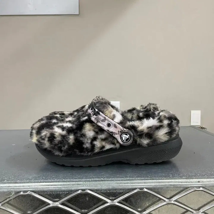 [BUNJANG] Crocs Classic Faux Fur Lined Clog Black Multi M5 / 크록스 클래식 퍼 슈어 클로그 블랙 멀티 M5