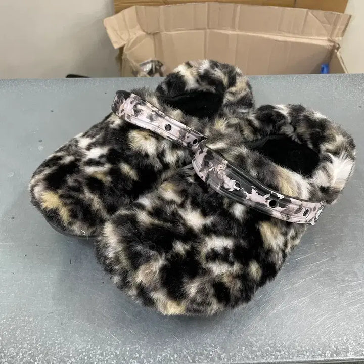 [BUNJANG] Crocs Classic Faux Fur Lined Clog Black Multi M5 / 크록스 클래식 퍼 슈어 클로그 블랙 멀티 M5