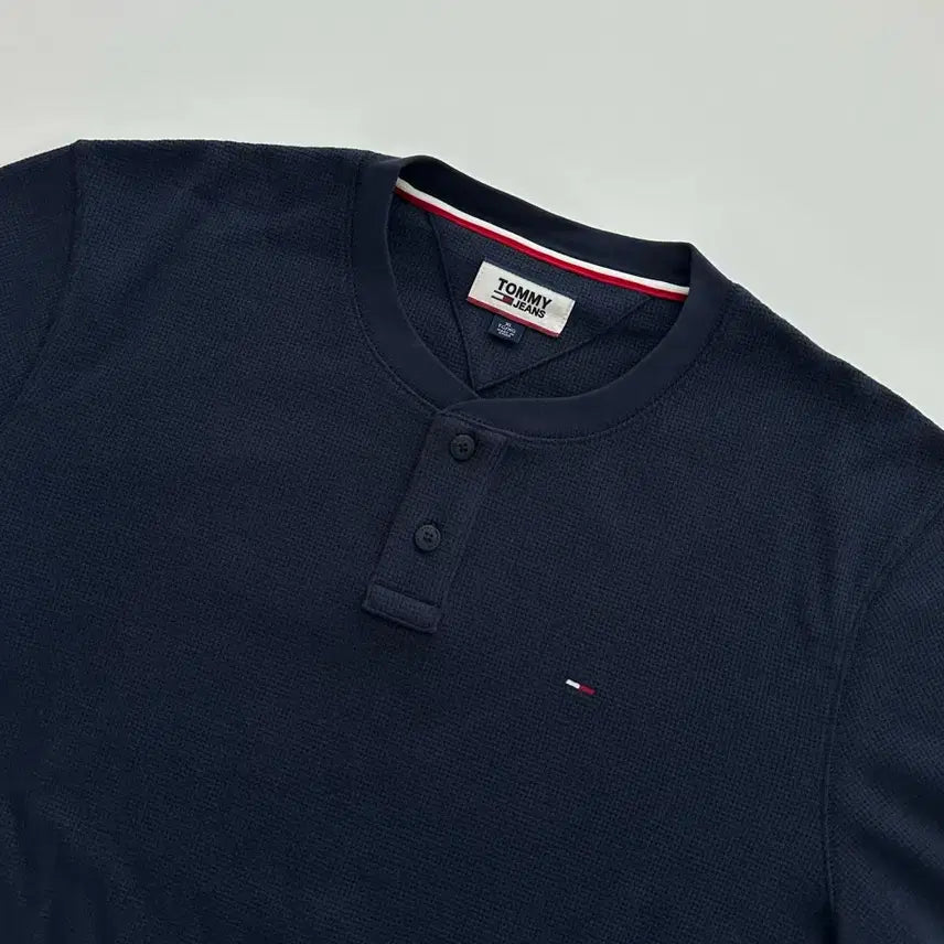 [BUNJANG] Tommy Hilfiger Waffle Henley Long Sleeve XL Navy / 타미힐피거 와플 헨리넥 롱슬리브