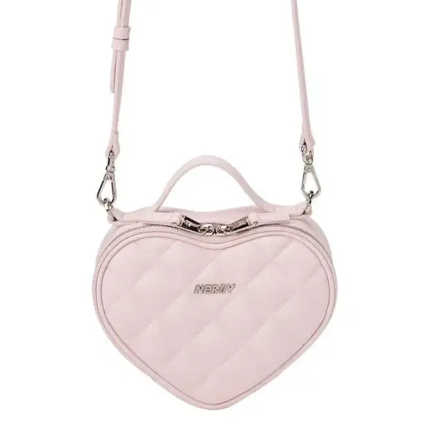 [BUNJANG] NERDY Heart 2-Way Crossbody Bag Pink / 널디 하트 투웨이 크로스백 핑크