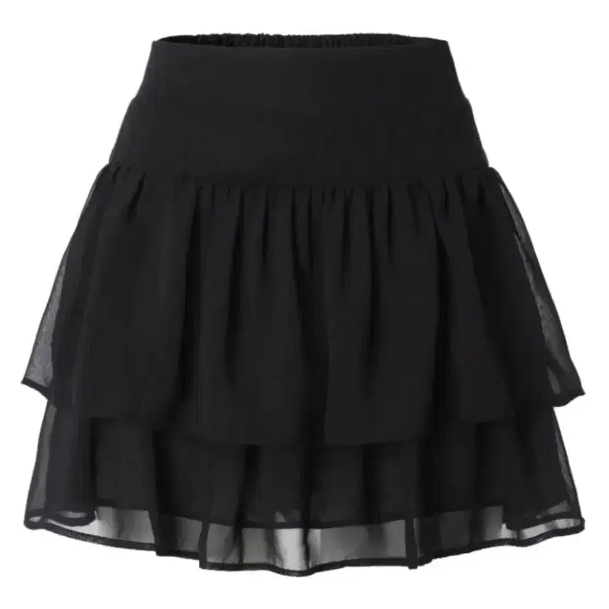 [BUNJANG] threetimes Swan Chiffon Skirt Black S / 쓰리타임즈 threetimes 스완 쉬폰 스커트 블랙 S