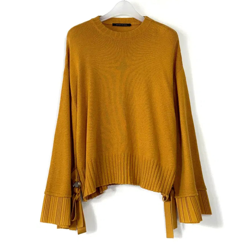 [BUNJANG] Mother of Pearl Layered Sleeve Knit Top / 마더오브펄 레이어 슬리브 니트 탑