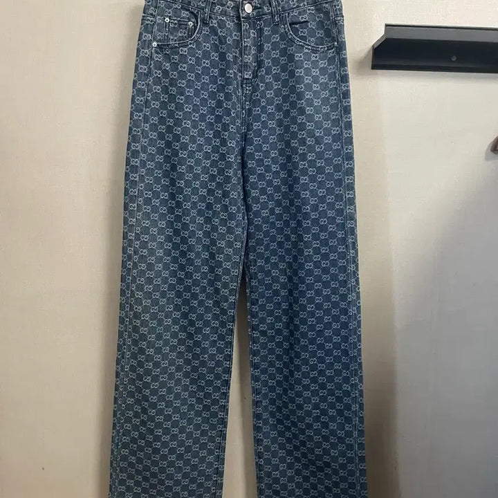 [BUNJANG] Moneytail GG Pattern Denim Pants (M Size) / 머니테일 GG 패턴 데님 팬츠 M사이즈