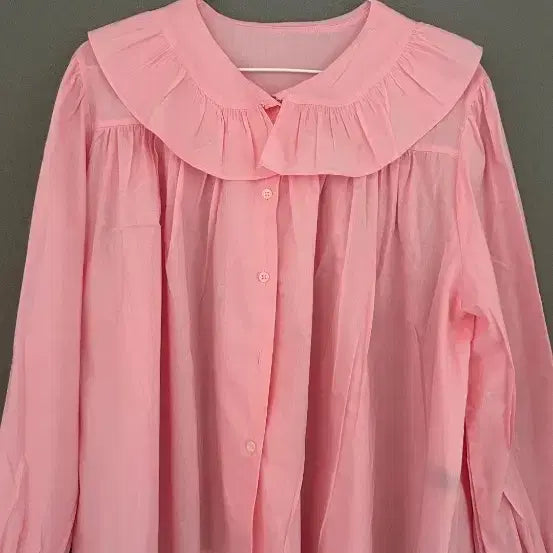 [BUNJANG] Via Lovely Summer Pink Frill Blouse (One Size) / via. 러블리 여름 핑크 프릴 블라우스(프리사이즈)