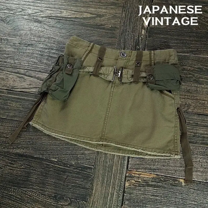 [BUNJANG] Japanese Vintage Y2K Low-Rise Processed Mini Skirt / 일본빈티지 Y2K 로우라이즈 빈티지 가공 미니스커트 M20475