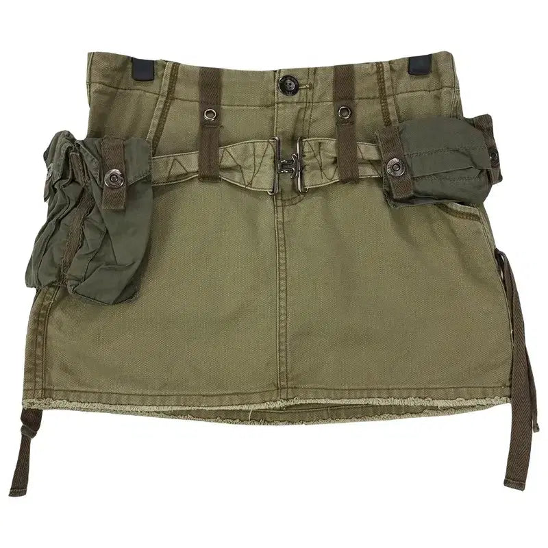 [BUNJANG] Japanese Vintage Y2K Low-Rise Processed Mini Skirt / 일본빈티지 Y2K 로우라이즈 빈티지 가공 미니스커트 M20475