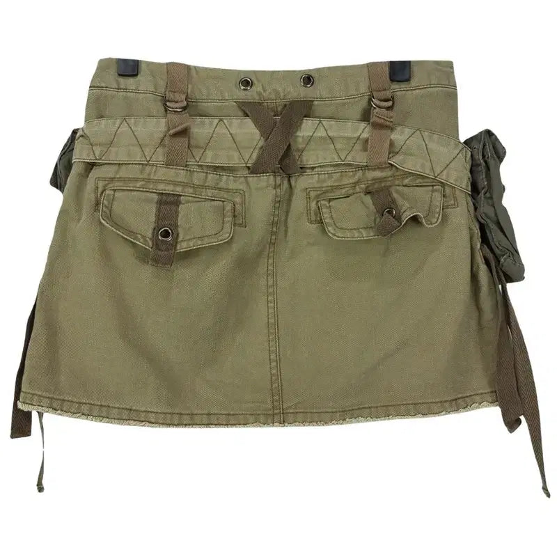 [BUNJANG] Japanese Vintage Y2K Low-Rise Processed Mini Skirt / 일본빈티지 Y2K 로우라이즈 빈티지 가공 미니스커트 M20475