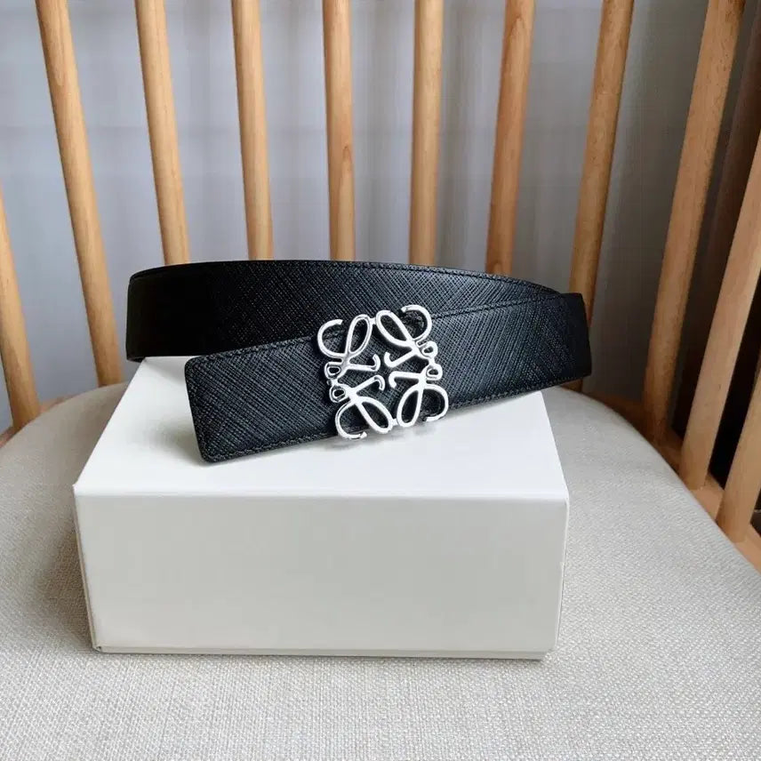 [BUNJANG] Loewe Signature Logo Engraved Leather Belt / 로에베 벨트 너비 4cm / 사이즈 95cm / 허리 81~85cm 착용