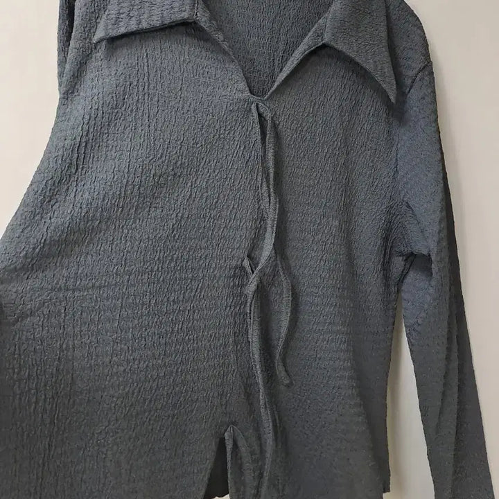 [BUNJANG] COCOENU Black Ribbon Long Sleeve Blouse / COCOENU 블랙 리본끈 긴팔 블라우스
