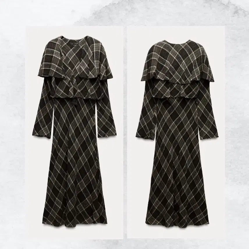 [BUNJANG] ZARA Check Frill Long Dress / ZARA 자라 체크 프릴 원피스