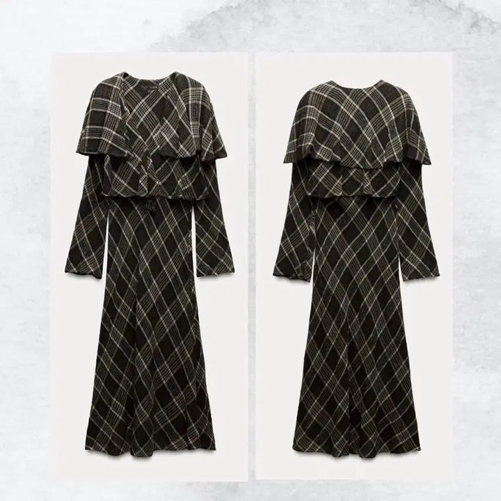 [BUNJANG] ZARA Check Frill Long Dress / ZARA 자라 체크 프릴 원피스