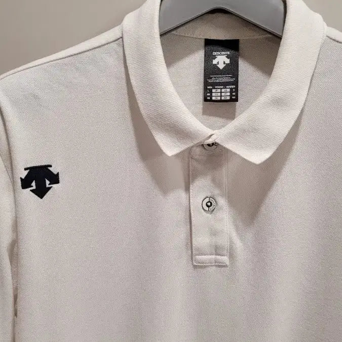[BUNJANG] Descente White Polo T-Shirt / 데상트 화이트 폴로 반팔티셔츠