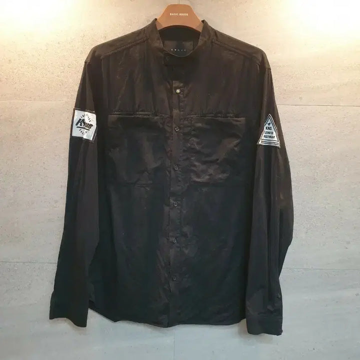 [BUNJANG] KYNUS Black Stand Neck Shirt / KYNUS 블랙 스탠드넥 셔츠.
