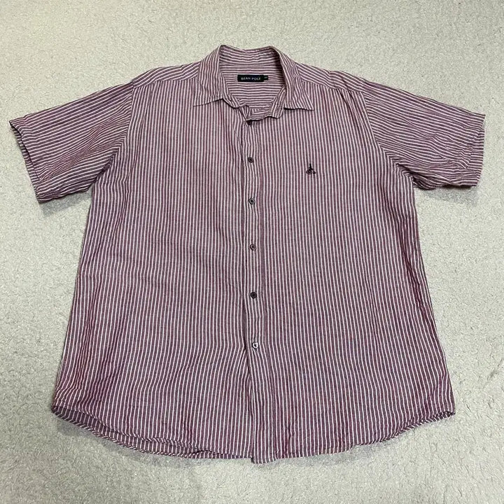 [BUNJANG] Beanpole Striped Short-Sleeve Shirt 100 / 빈폴 반팔 스트라이프 셔츠 100