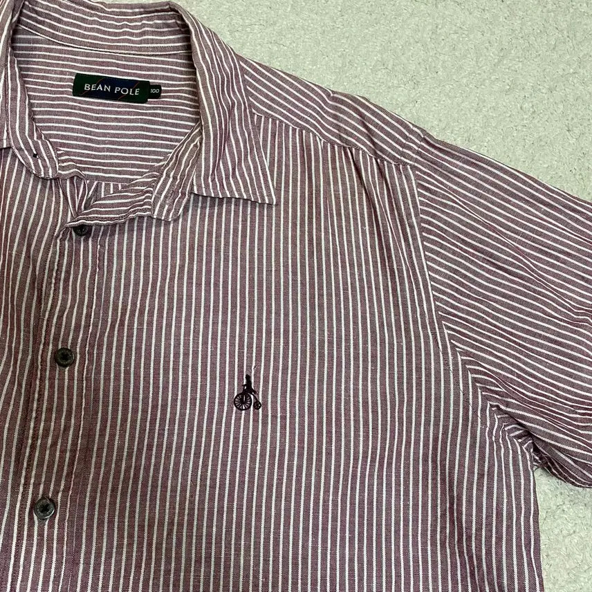 [BUNJANG] Beanpole Striped Short-Sleeve Shirt 100 / 빈폴 반팔 스트라이프 셔츠 100