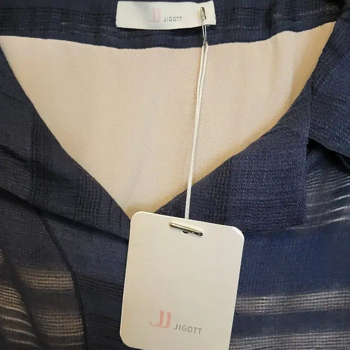 [BUNJANG] JJ JIGOTT Navy Stripe Blouse Size 85S / 미사용/JJ지고트 네이비 스트라이프  85S