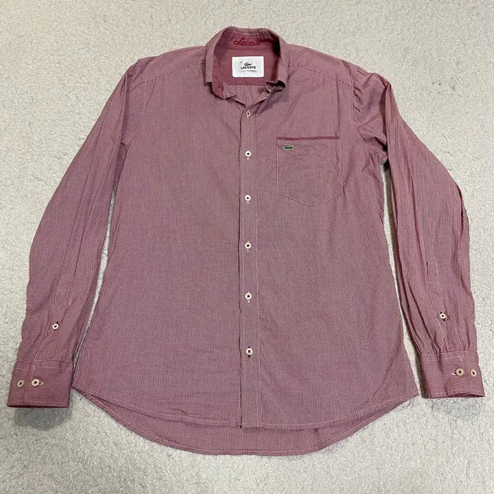 [BUNJANG] Lacoste Striped Long Sleeve Shirt Size 38 / 라코스테 스트라이프 긴팔 셔츠 38