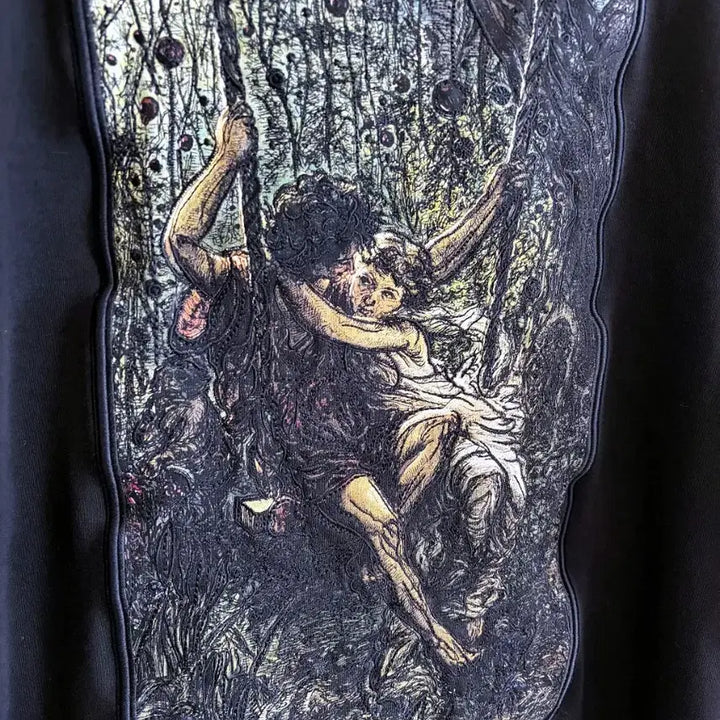 [BUNJANG] SONGZIO Collection Embroidered T-Shirt Black / 송지오 컬렉션 액자 자수 티셔츠 50 블랙
