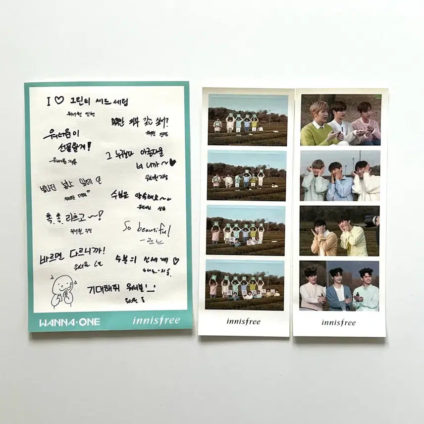[BUNJANG] Yoon Jisung Wanna One Innisfree Bromide, Postcard, Sticker, Hand Mirror Set / 워너원 윤지성 이니스프리 브로마이드 엽서 스티커 손거울 세트