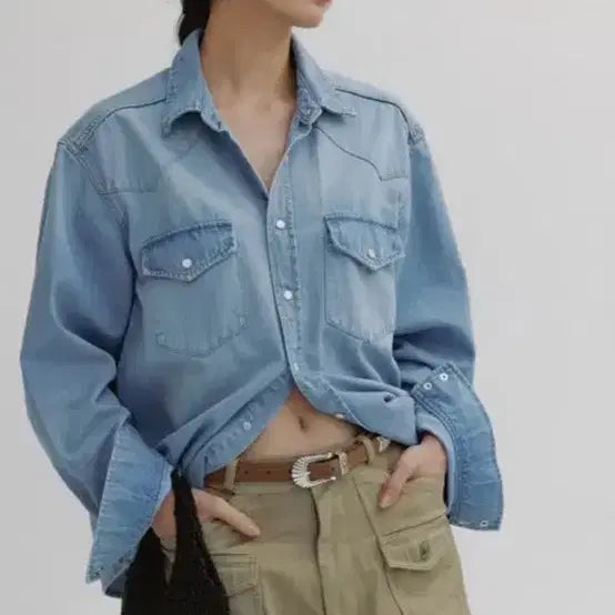 [BUNJANG] Urbanic30 Western Denim Shirt / 얼바닉30 웨스턴 데님 셔츠 Western Denim Shirt
