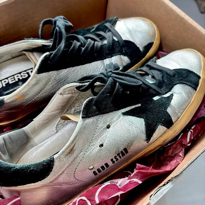 [BUNJANG] Golden Goose Silver Black Sneakers / 골든구스 실버 블랙 39 250-255