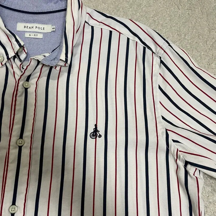 [BUNJANG] Beanpole Striped Short-Sleeve Shirt Size 100 / 빈폴 스트라이프 반팔 셔츠 100
