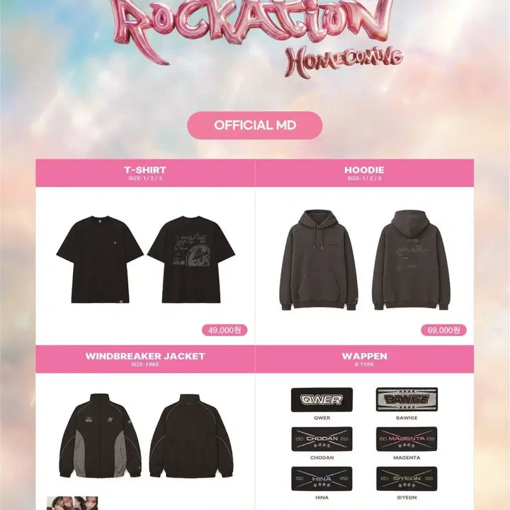 [BUNJANG] QWER 2026 Encore Concert Limited Edition Windbreaker with Photocard / 2026 QWER 앵콜콘서트 한정판 굿즈 바람막이 + 포토카드