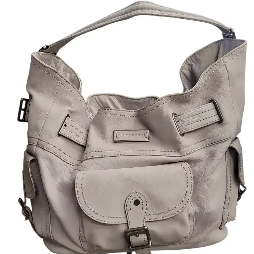 [BUNJANG] Burberry Leather Hobo Shoulder Bag Light Purple / 버버리 레더 호보백 연한 보라색 숄더백