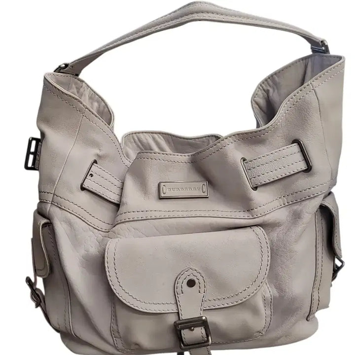 [BUNJANG] Burberry Leather Hobo Shoulder Bag Light Purple / 버버리 레더 호보백 연한 보라색 숄더백