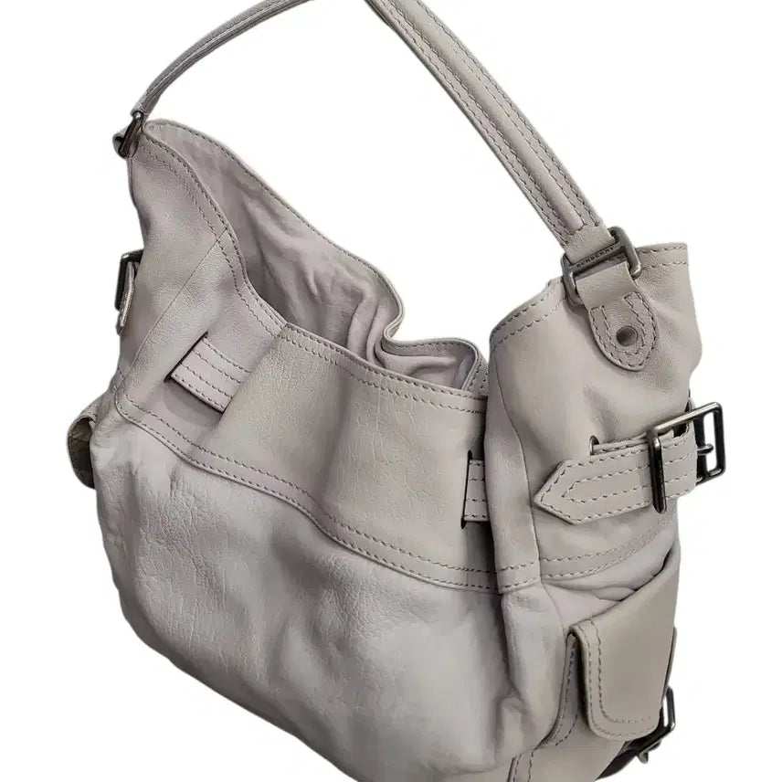 [BUNJANG] Burberry Leather Hobo Shoulder Bag Light Purple / 버버리 레더 호보백 연한 보라색 숄더백