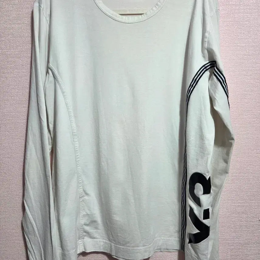 [BUNJANG] Y-3 White Logo Print Long Sleeve T-Shirt / Y3 화이트 로고 프린트 긴팔 티셔츠